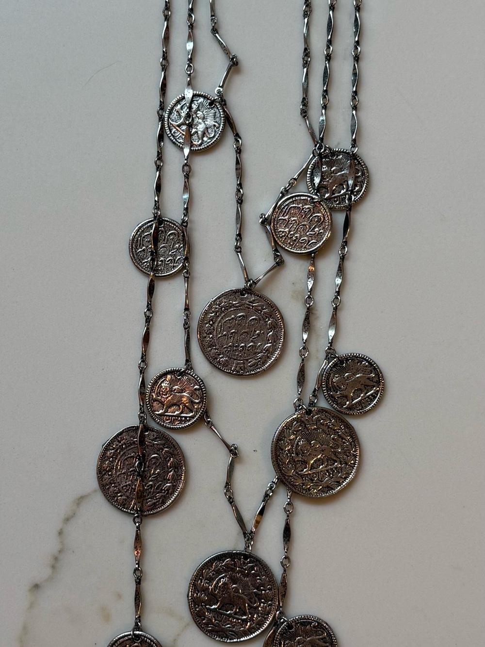 Silver-Tone Coin Layered Necklace - Women Jewelry